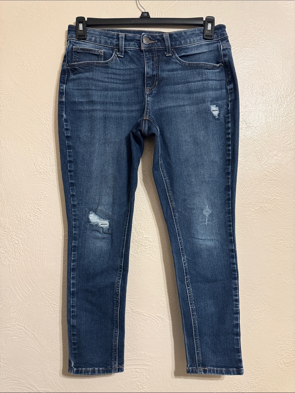 Time and Tru Indigo Skinny Jeans with Light Distressing